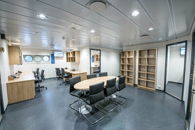Some of the office facilities onboard.
