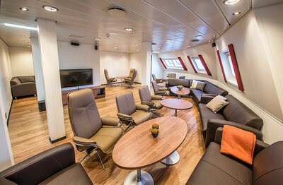 One of the several day rooms on the Island Venture OCV.