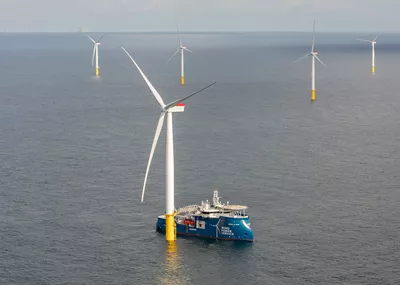 The SOV vessel Windea La Cour is servicing the Gemini OWP offshore the Netherlands.