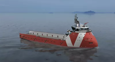 Designer's illustration of the PX121 design for Vroon Offshore Services.