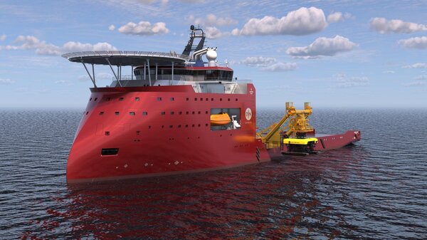 3 D image of the new trenching support vessel Jan De Nul ordered 2 2
