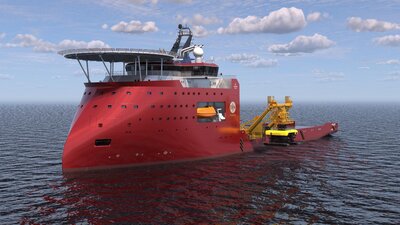 3 D image of the new trenching support vessel Jan De Nul ordered 2 2