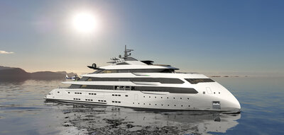 A 90m yacht of the ULSTEIN CX125 design.