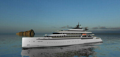 An ULSTEIN C129 Cruise vessel with a yachty look.