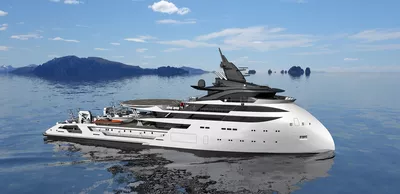Fore side view of an ULSTEIN CX130 Yacht Support design.