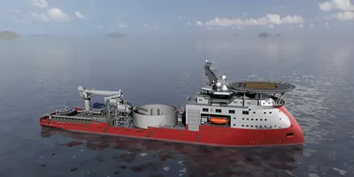 An ULSTEIN SX121 Cable Laying vessel for power cable