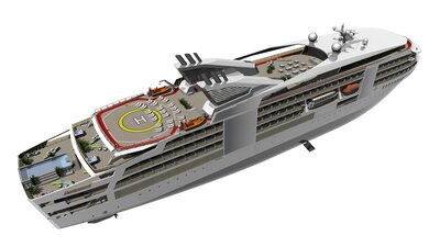 CX115 Ulstein White Sept19 In Air SB Aft Above