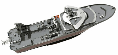 F102 Hermes Feb23 In Air SB Aft Above