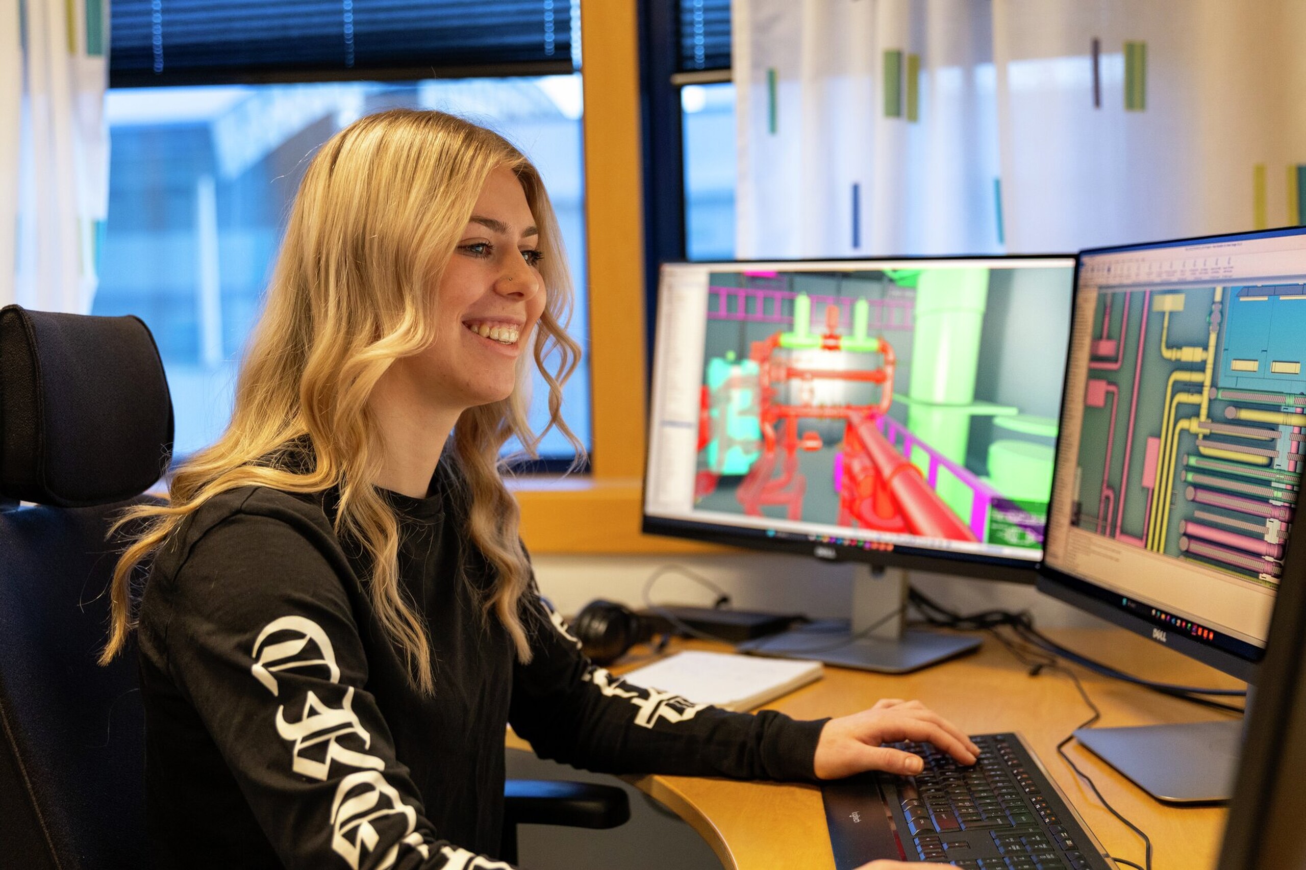 Ingeniørtegning av rør i 3D