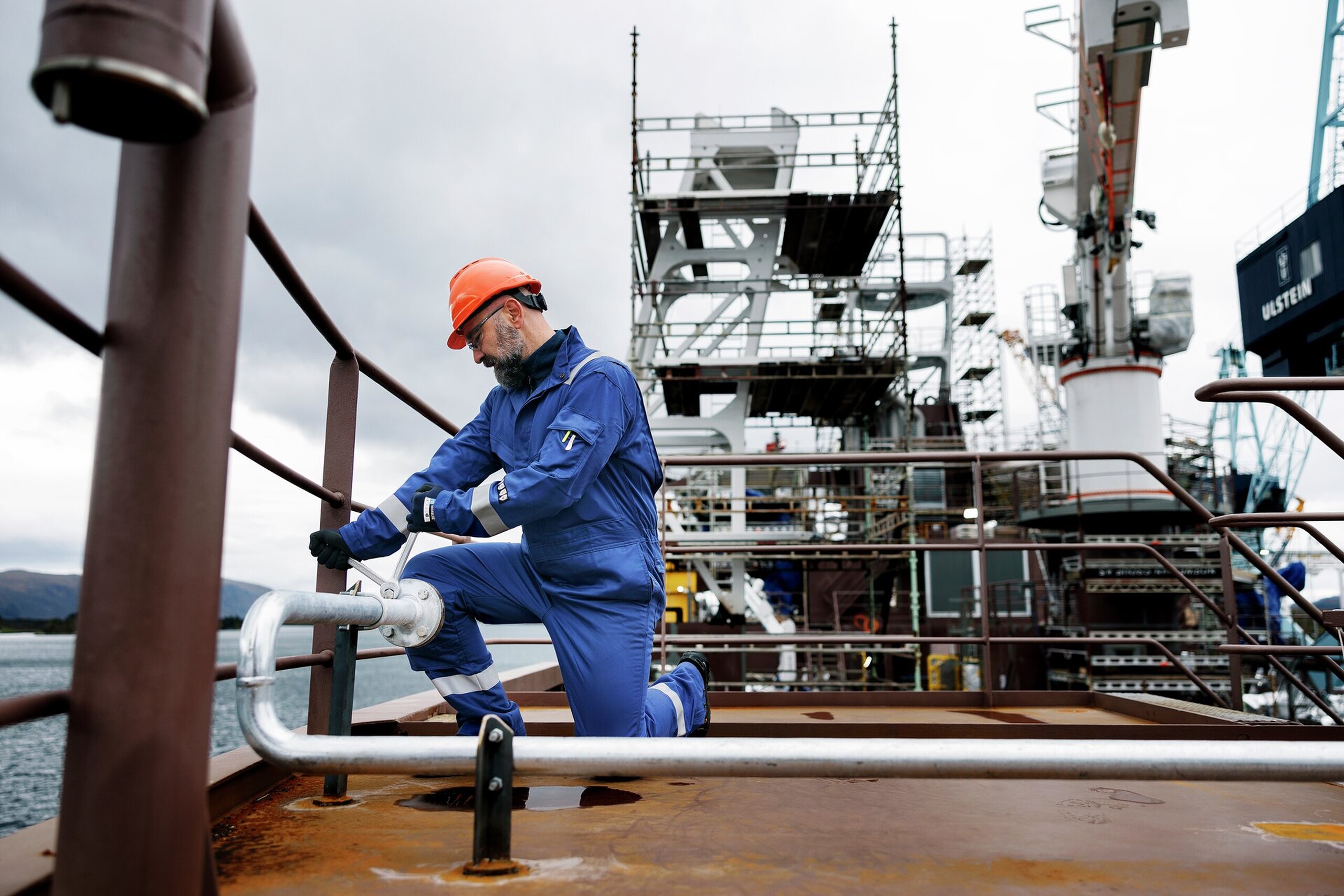 Ulstein employee working on newbuild