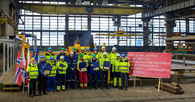 Successful first steel cutting for Nexans' next CLV | Ulstein