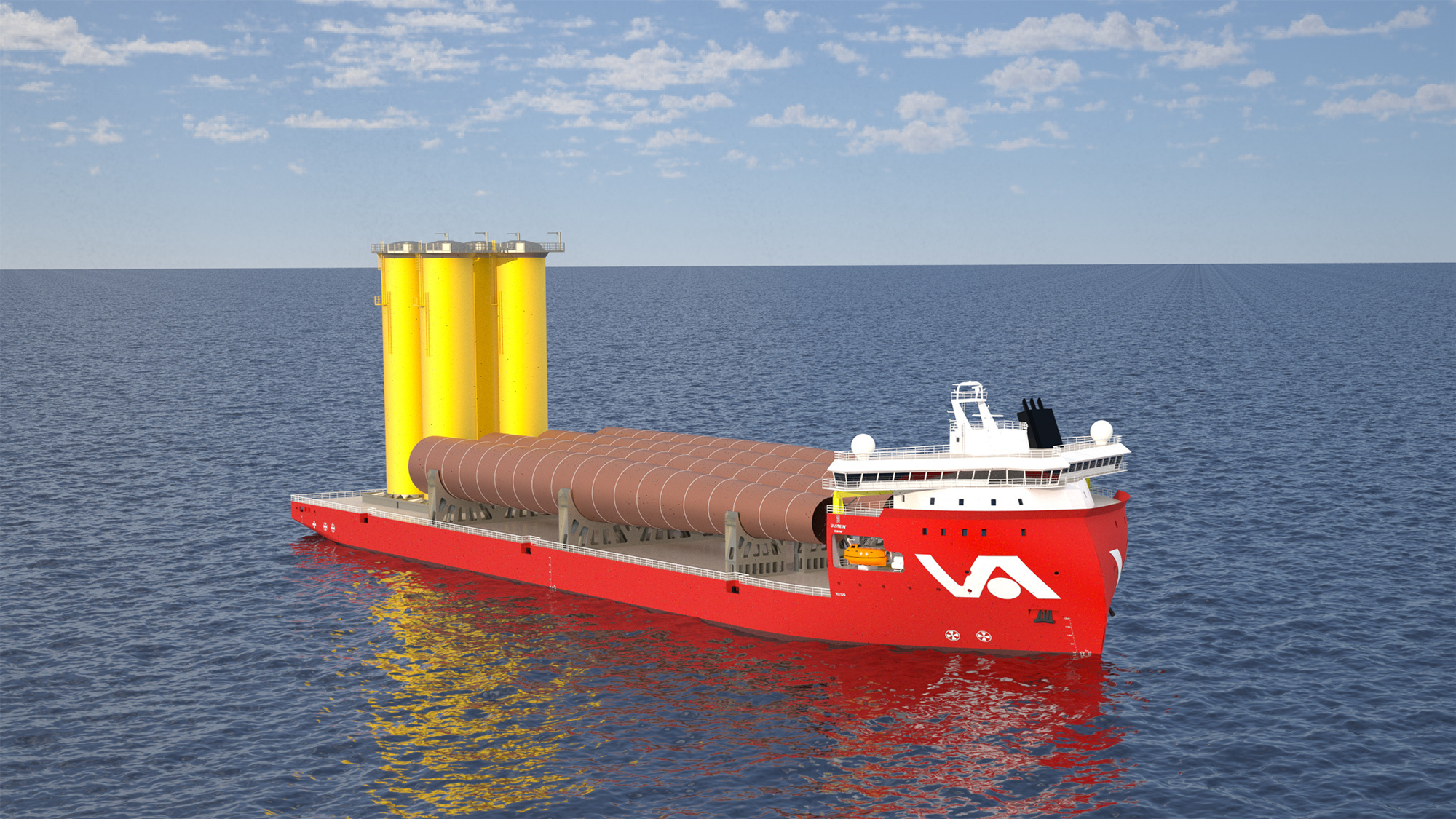 ULSTEIN HX120 for Vallianz, eit tungtransportfartøy for bruk innan havvind og annan offshoreindustri.